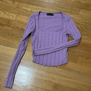 Ribbed Purple Long Sleeve